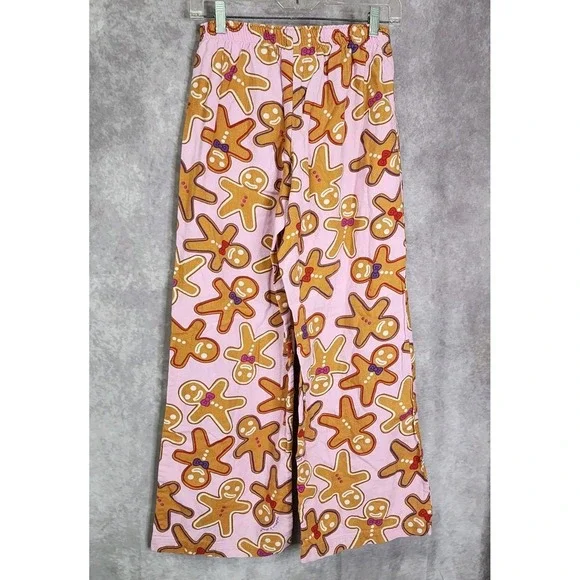 Vintage Victorias‎ Secret Gingerbread Man Pink Flannel PJPajamas Set X-Small